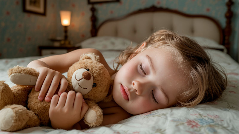 niño con bruxismo durmiendo