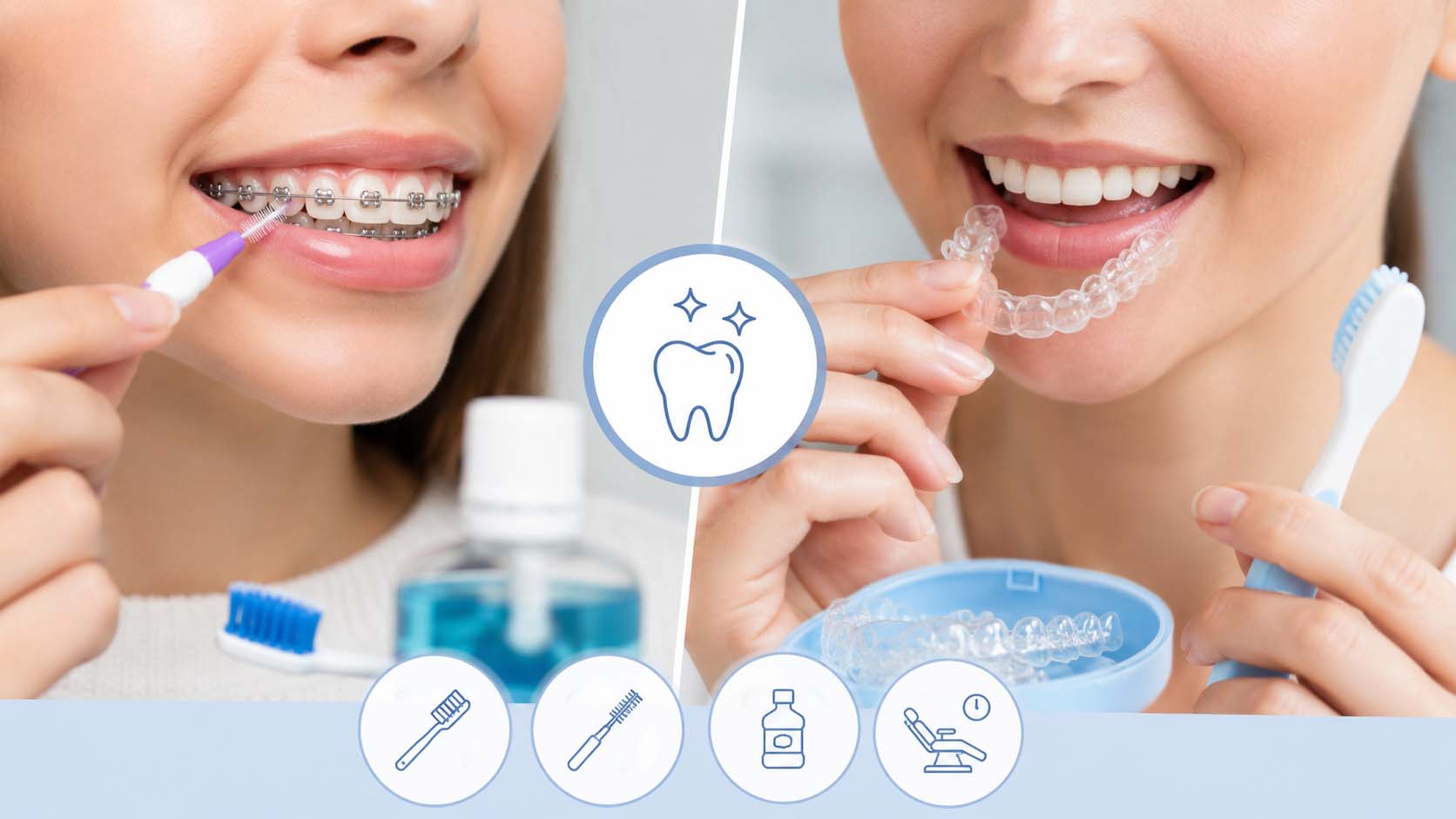 Higiene bucal y mantenimiento durante el tratamiento de ortodoncia invisible | Brackets o Invisalign Descubre que tratamiento encaja mejor con tu sonrisa