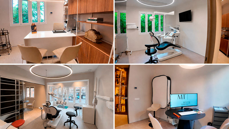 despacho de direccion, box para primeras visitas, box para tratamiento de protesis, y diagnostico y fotografia en segunda planta de clinica dental montse timoneda en tarragona