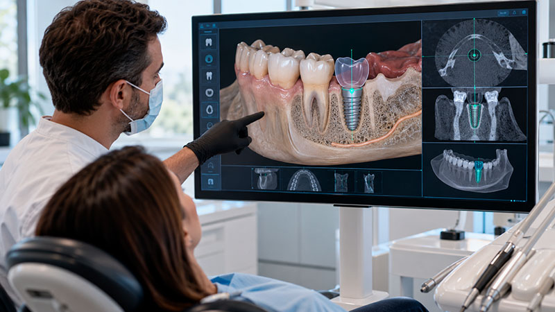 la planificación implantológica incluso cuando ese diente todavía está presente en el modelo digital | De NewTom a Planmeca Viso G5: damos un nuevo salto en tecnología 3D