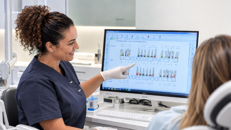 sonda Florida_ seguimiento periodontal digital en Montse Timoneda | Pruebas diagnosticas en odontologia 5 tipos de tests para conocer mejor tu salud bucal